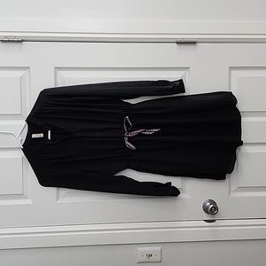 Black comfortable Button Up Dress